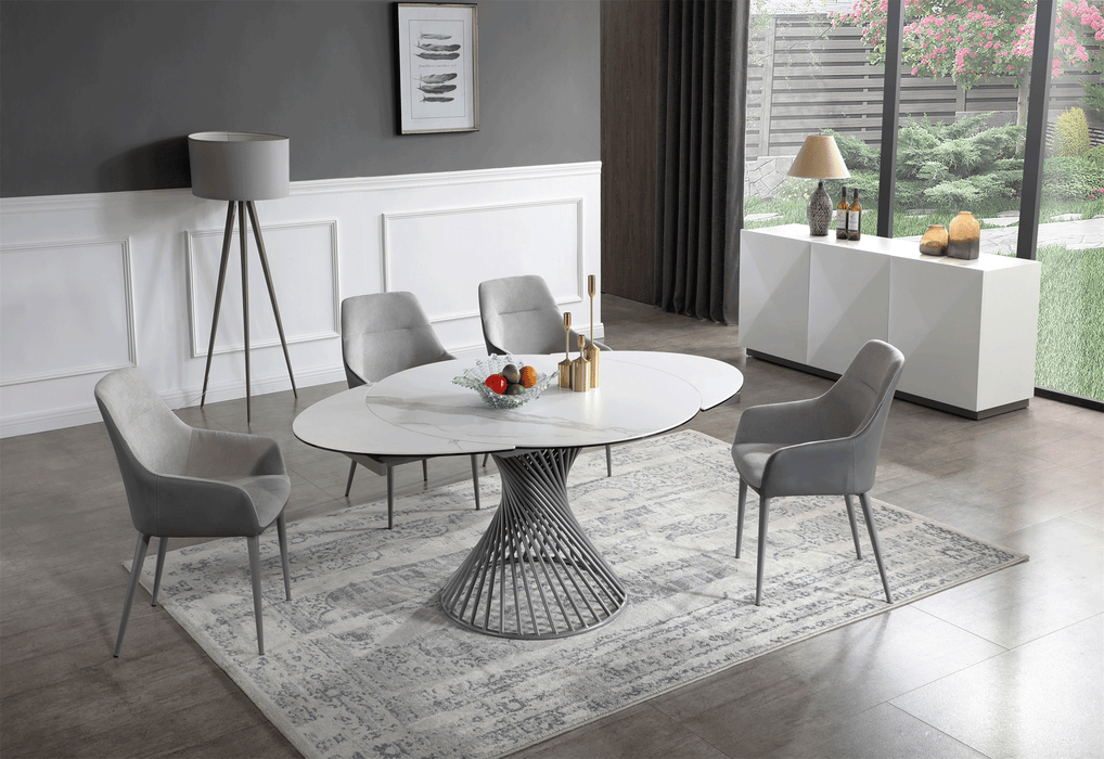 9034 Dining Table With 1254 Chairs And 3012 Buffet Set - Gate Furniture