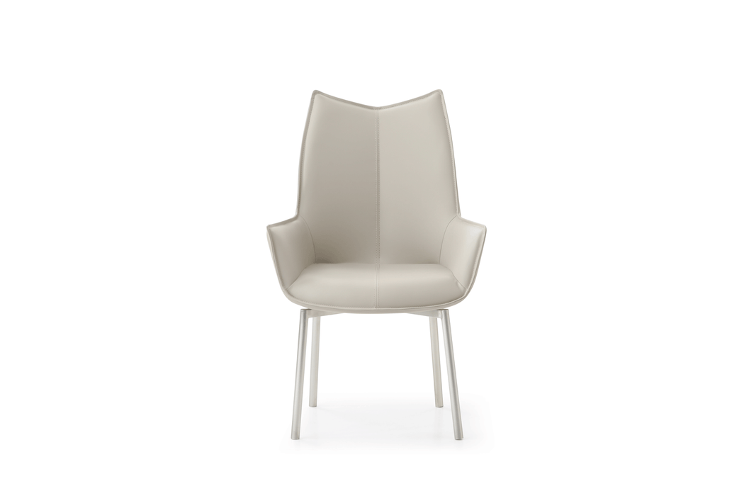 9113 Dining Table With 1218 Swivel Grey Chairs Set - Gate Furniture