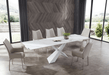 9113 Dining Table With 1218 Swivel Grey Chairs Set - Gate Furniture
