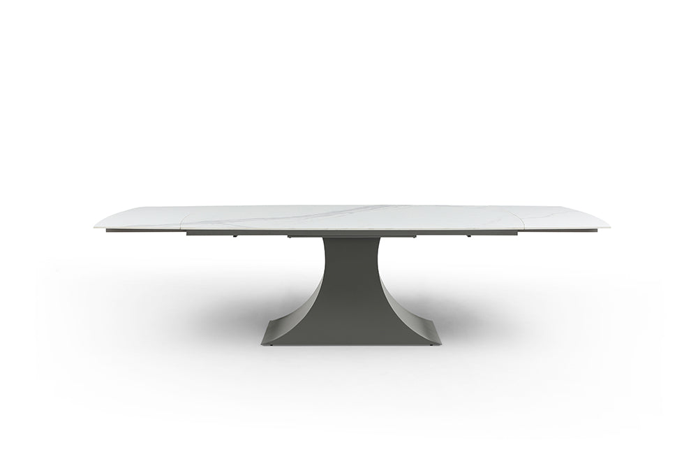 9437 Dining Table With 1218 Swivel Dark Grey Chair Set - Gate Furniture