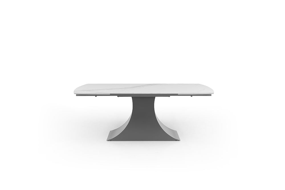9437 Dining Table With 1218 Swivel Dark Grey Chair Set - Gate Furniture