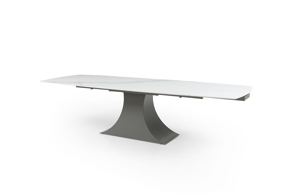 9437 Dining Table With 1218 Swivel Dark Grey Chair Set - Gate Furniture