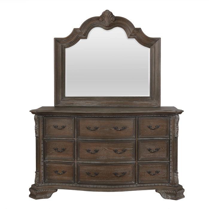 Sheffield Antique Gray Upholstered Panel Bedroom Set