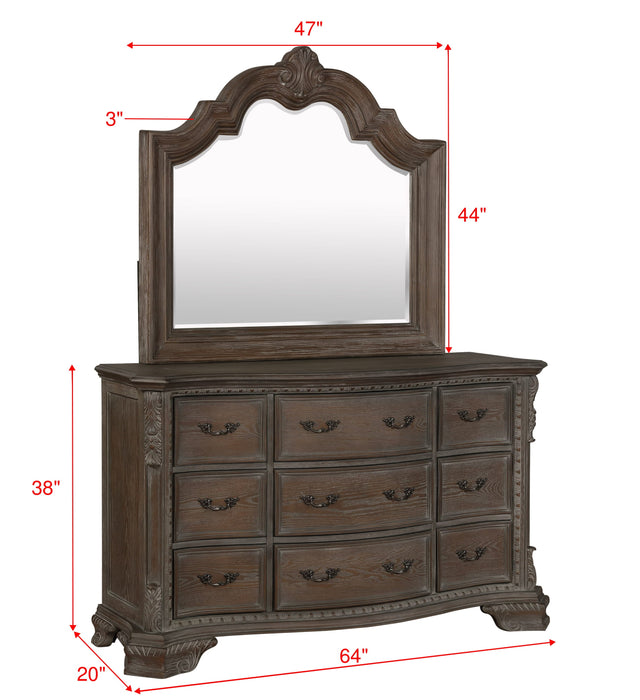 Sheffield Antique Gray Upholstered Panel Bedroom Set