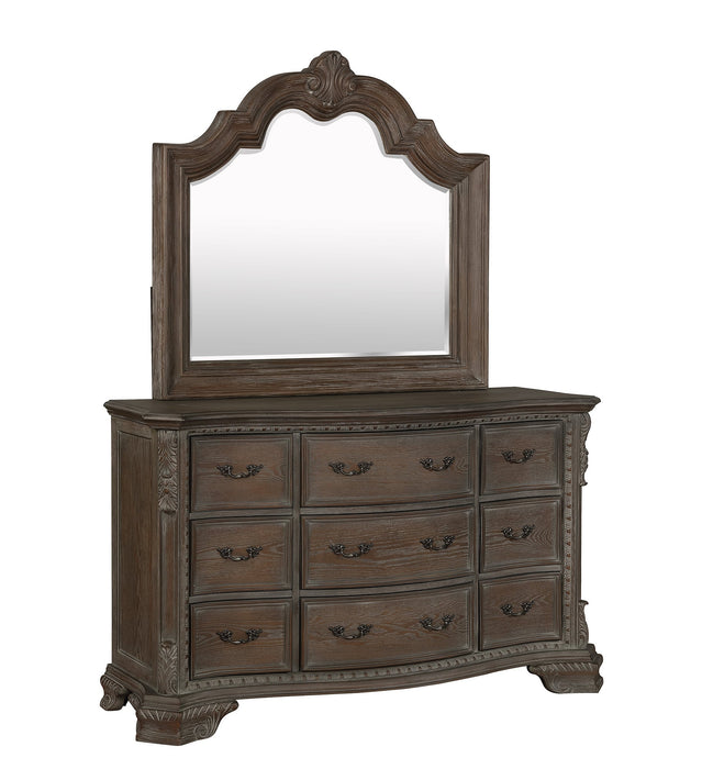 Sheffield Antique Gray Upholstered Panel Bedroom Set
