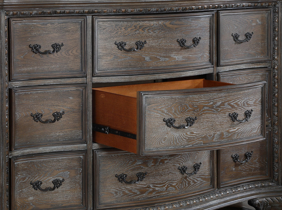 Sheffield Antique Gray Upholstered Panel Bedroom Set