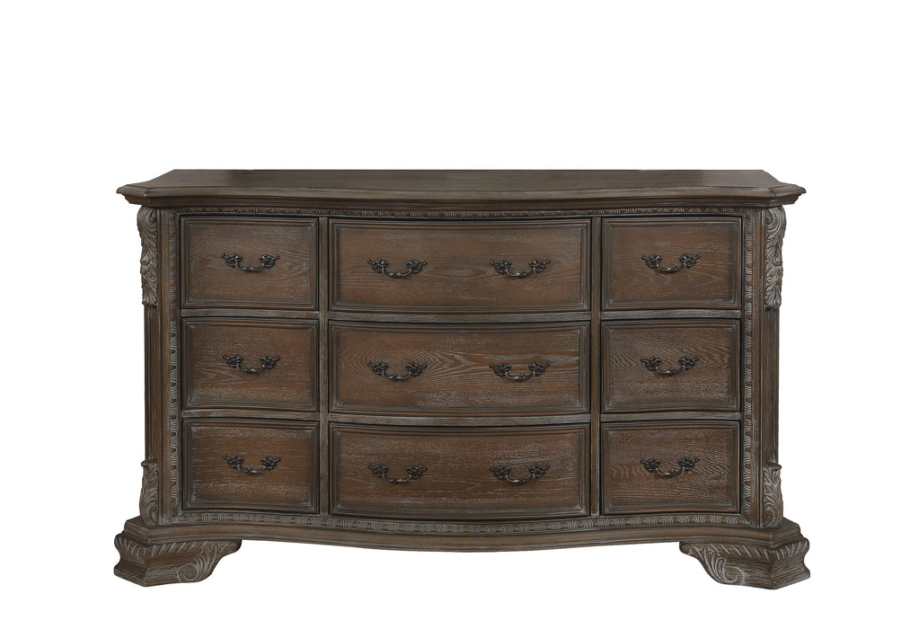 Sheffield Antique Gray Upholstered Panel Bedroom Set