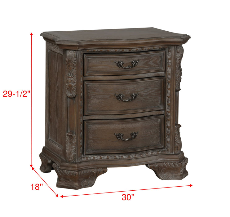 Sheffield Antique Gray Upholstered Sleigh Bedroom Set