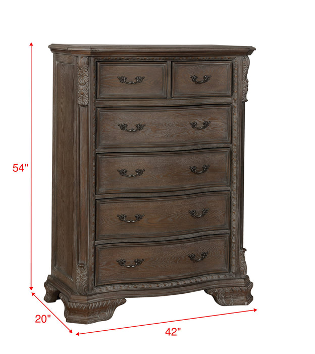 Sheffield Antique Gray Upholstered Sleigh Bedroom Set