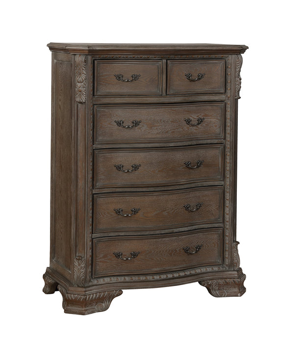 Sheffield Antique Gray Upholstered Sleigh Bedroom Set