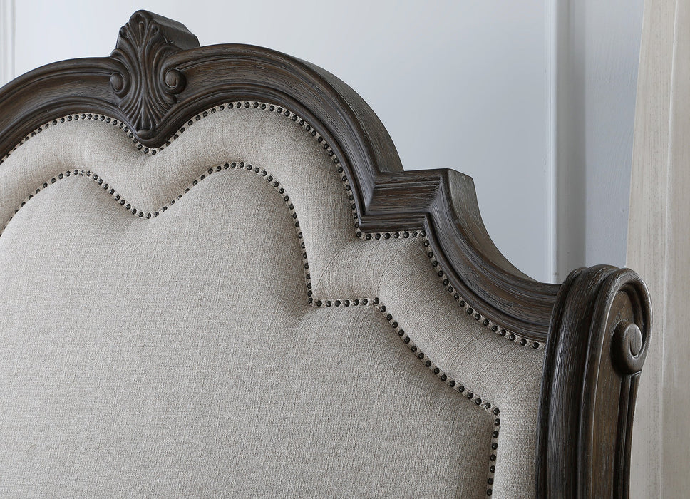 Sheffield Antique Gray Upholstered Panel Bedroom Set