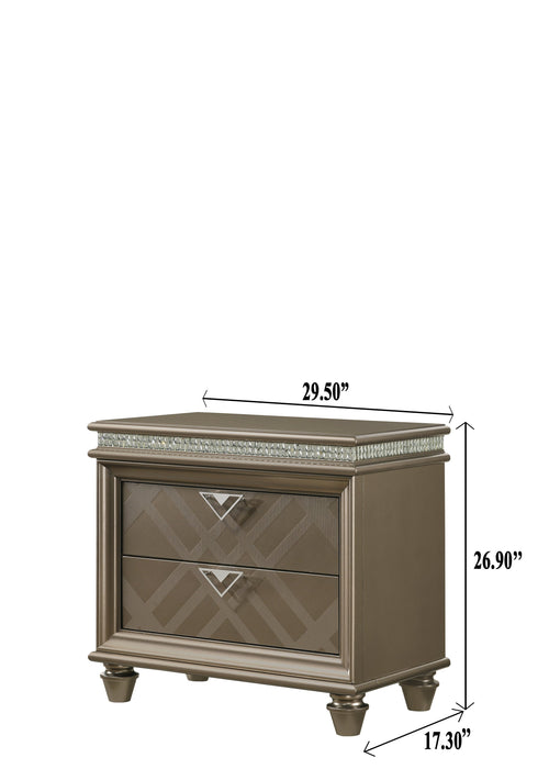 Cristal Gold LED Upholstered Panel Bedroom Set
