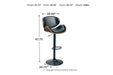 Bellatier Brown Adjustable Height Bar Stool - Gate Furniture