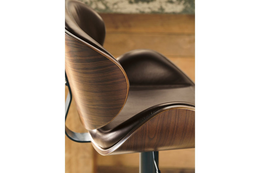 Bellatier Brown Adjustable Height Bar Stool - Gate Furniture