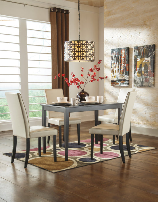 Kimonte Dark Brown/Ivory 5-Piece Rectangular Dining Set