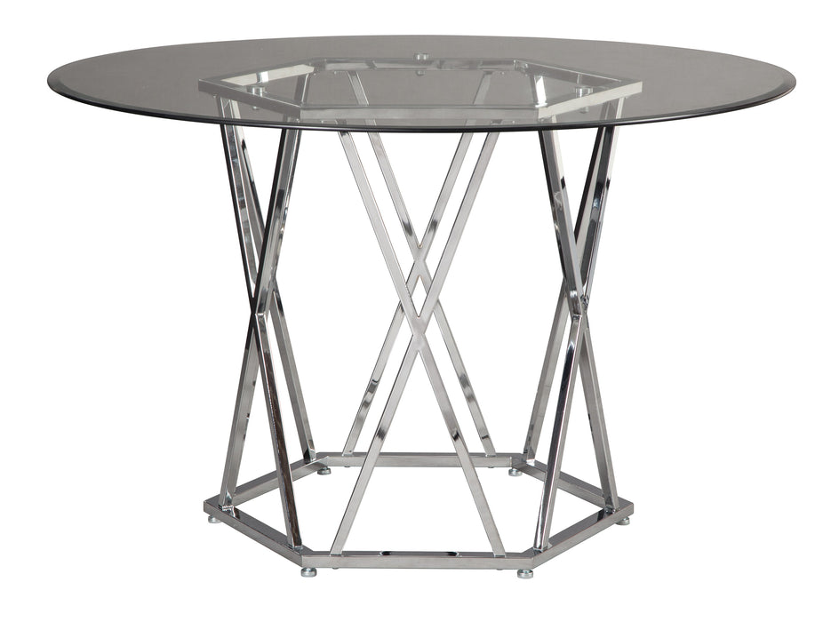 Madanere Black/Chrome 5-Piece Round Dining Set