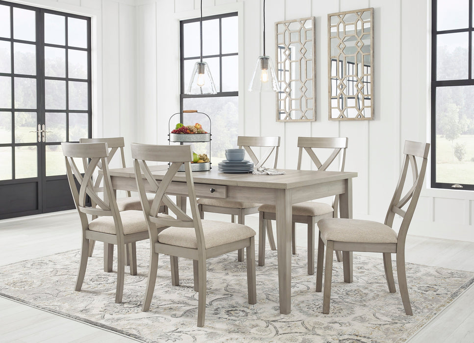 Parellen Beige/Gray Rectangular Storage Dining Set