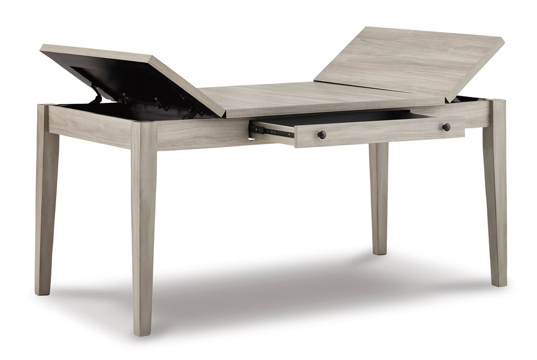 Parellen Beige/Gray Rectangular Storage Dining Set