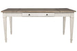 Skempton White/Light Brown Dining Table - Gate Furniture