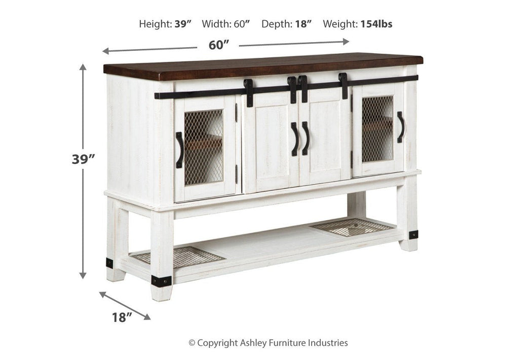 Valebeck White/Brown Dining Server - Gate Furniture