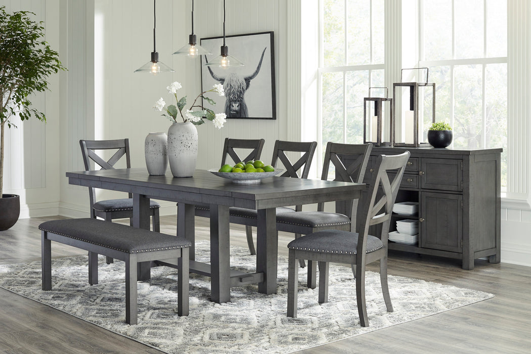 Myshanna Gray Extendable Dining Set