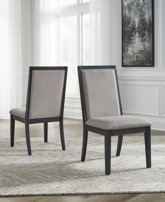 Foyland Light Gray/Black Rectangular Dining Set