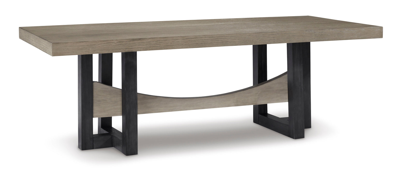 Foyland Light Gray/Black Rectangular Dining Set