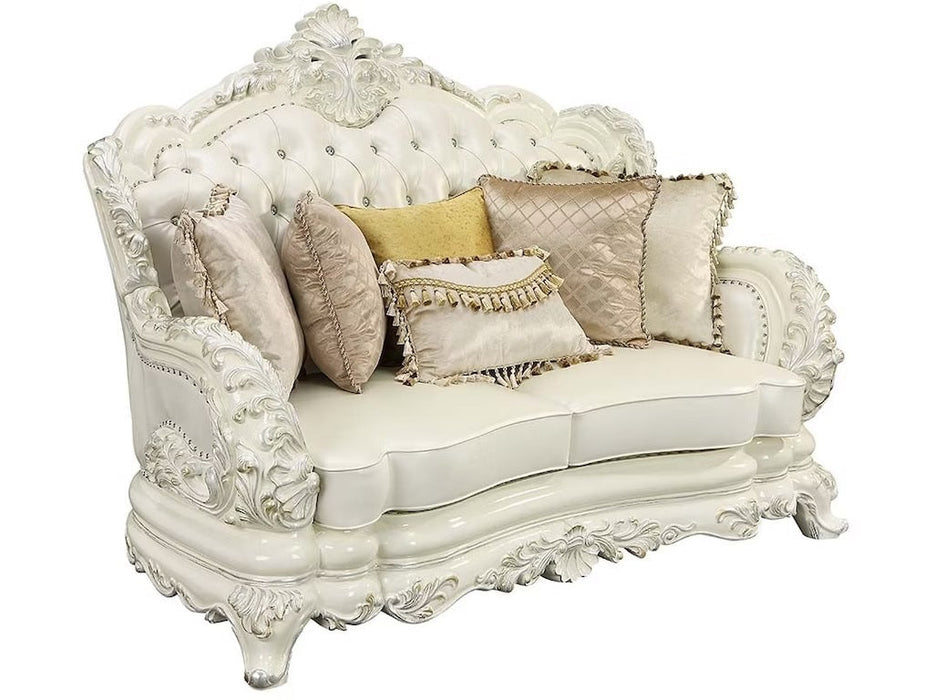 Adara Antique White Finish Living Room Set