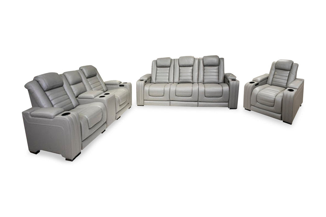 Backtrack Gray Power Recliner Set