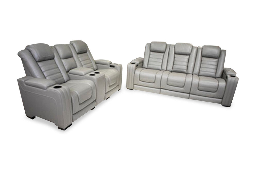 Backtrack Gray Power Recliner Set