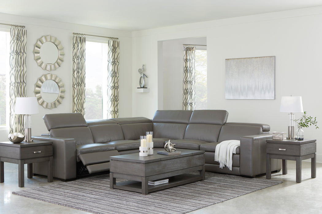 Texline Power Recliner Gray Sectional