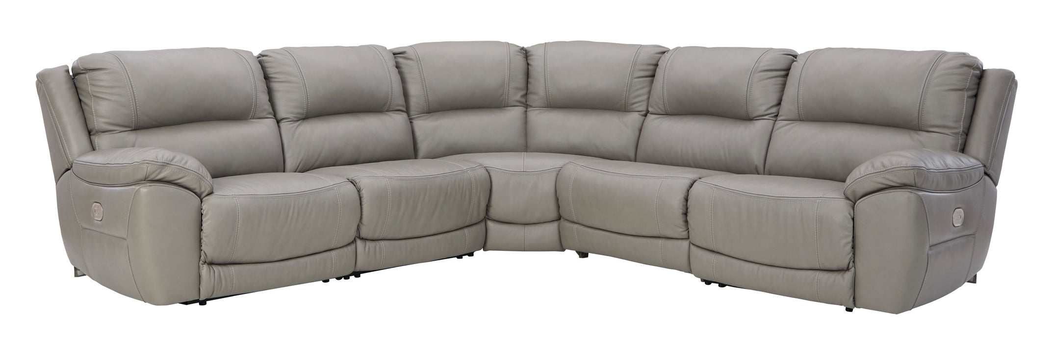 Dunleith Gray Power Recliner 5pc Sectionals