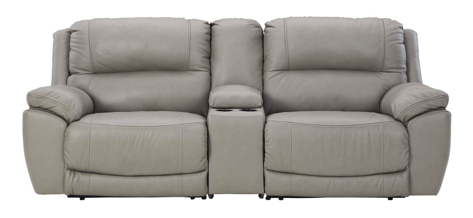 Dunleith Gray Power Recliner Loveseat