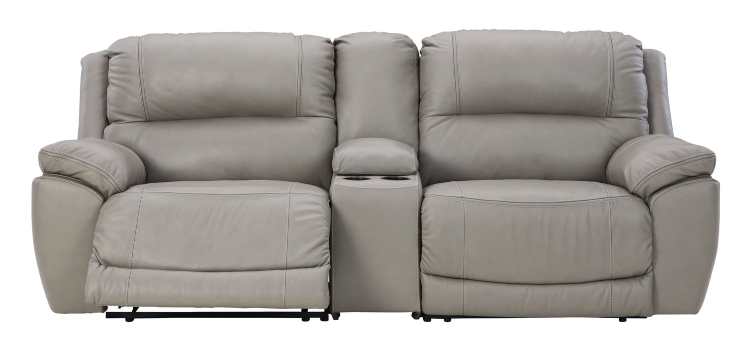 Dunleith Gray Power Recliner Loveseat