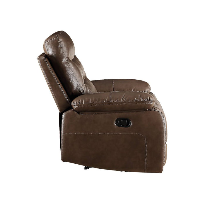 Aashi Brown Leather Reclining Living Room Set