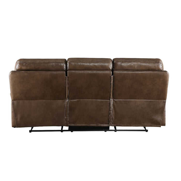 Aashi Brown Leather Reclining Living Room Set