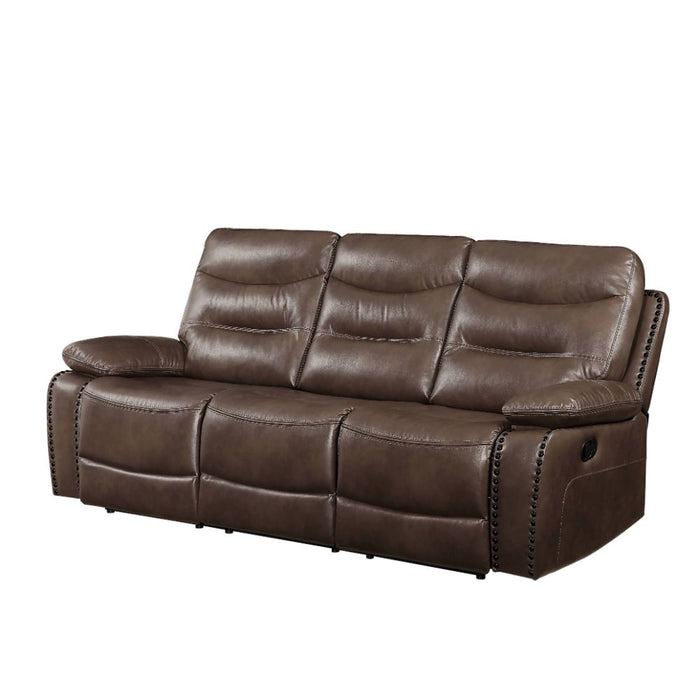 Aashi Brown Leather Reclining Living Room Set