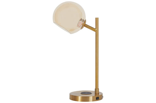 Abanson Amber/Gold Finish Desk Lamp - L206022 - Gate Furniture