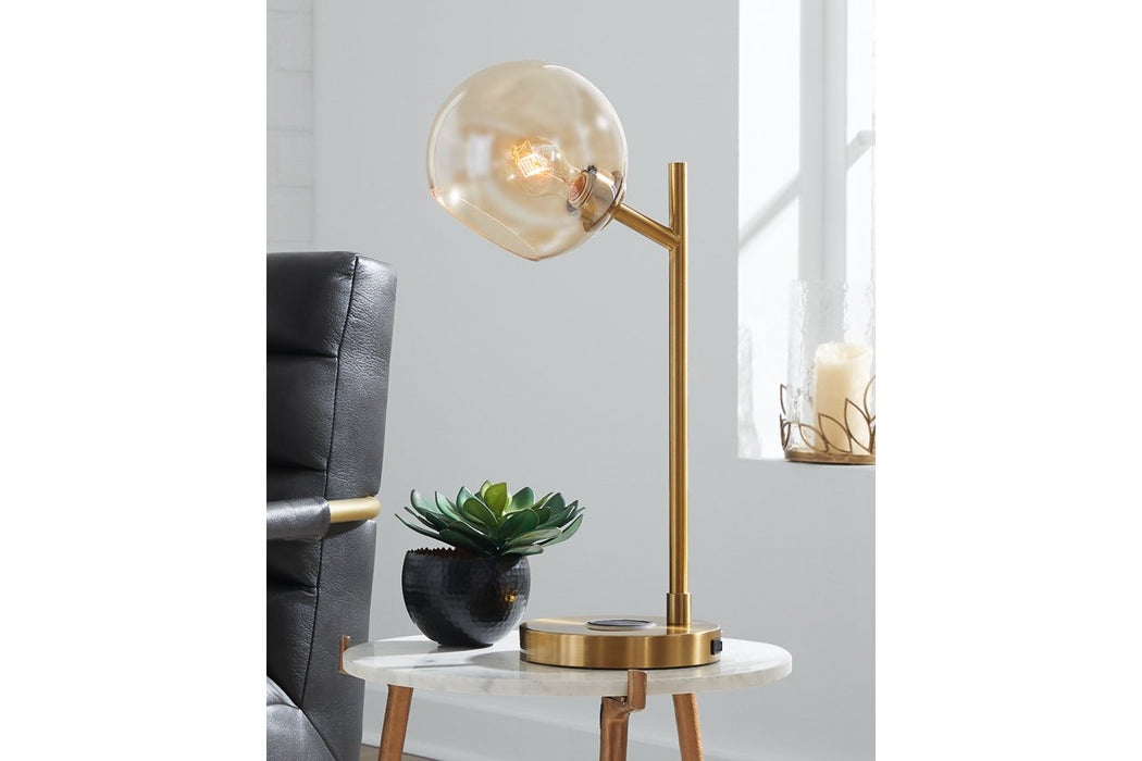 Abanson Amber/Gold Finish Desk Lamp - L206022 - Gate Furniture