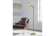 Abanson Amber/Gold Finish Floor Lamp - L206021 - Gate Furniture