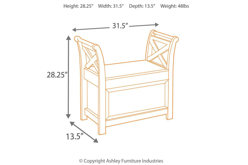 Abbonto Warm Brown Accent Bench - T800-112 - Gate Furniture
