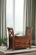 Abbonto Warm Brown Accent Bench - T800-112 - Gate Furniture