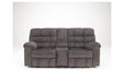 Acieona Slate Reclining Loveseat with Console - 5830094 - Gate Furniture