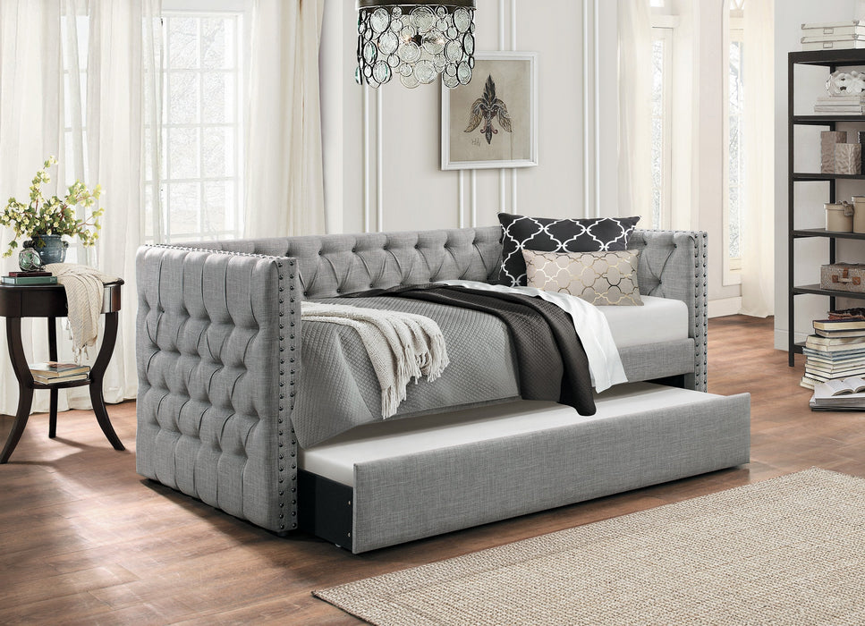 Adalie Gray Twin Daybed with Trundle - 4971 - Gate Furniture