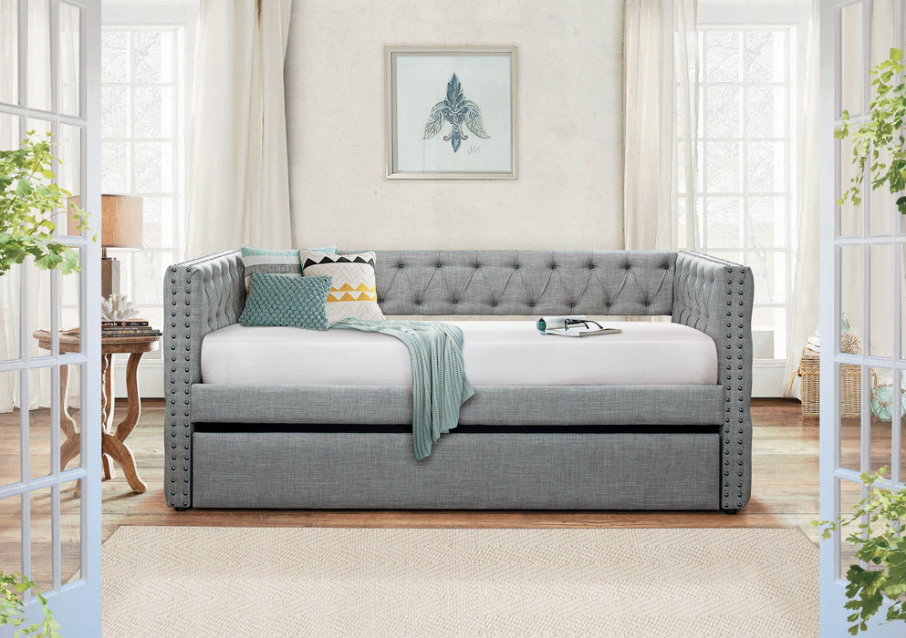 Adalie Gray Twin Daybed with Trundle - 4971 - Gate Furniture