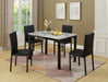 Aiden Black/White 5-Piece Dining Set - 1217SET-WH - Gate Furniture