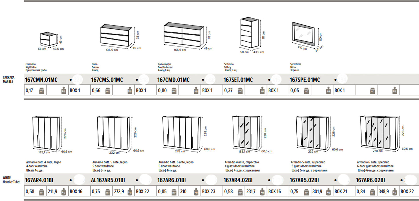 Alba Bedroom W/ Light Set - Gate Furniture