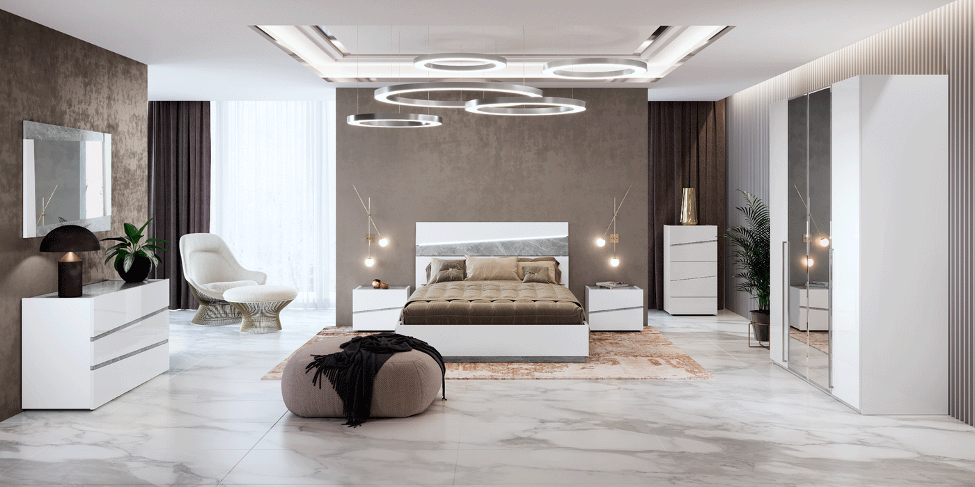 Alba Bedroom W/ Light Set - Gate Furniture