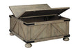 Aldwin Gray Coffee Table with Lift Top - T457-20 - Gate Furniture