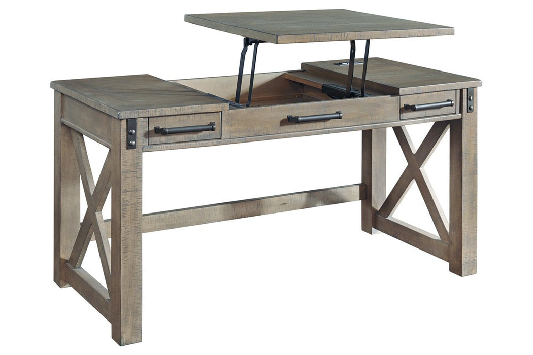 Aldwin Gray Home Office Lift Top Desk - H837-54 - Gate Furniture